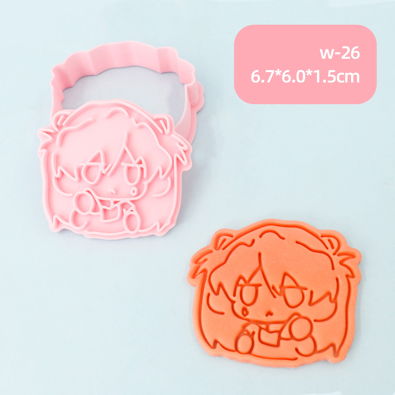 Anime Asuka Q versión novato horneado creativo EVA Neon Genesis Evangelion lindo molde de corte de fondant periférico image 17
