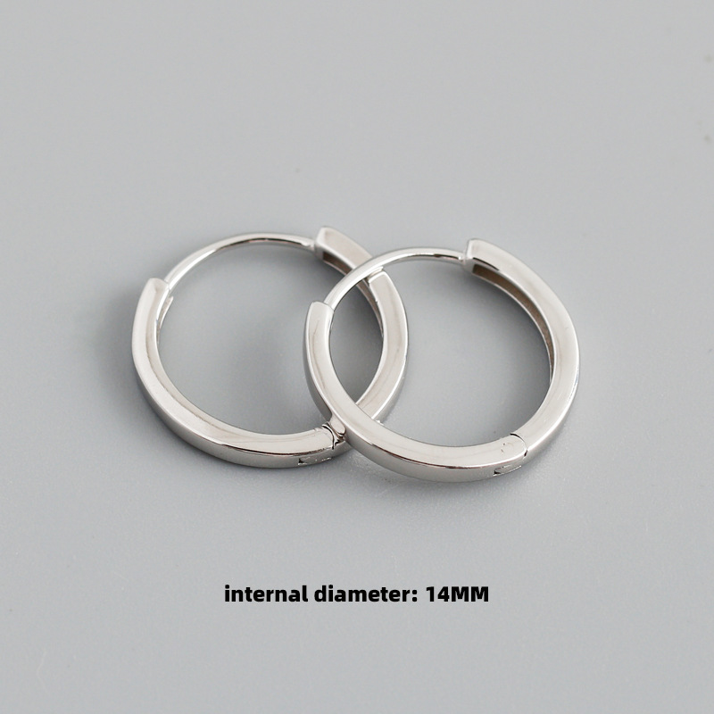 Moda Circulo Plata Esterlina Enchapado Aretes 1 Par display picture 20