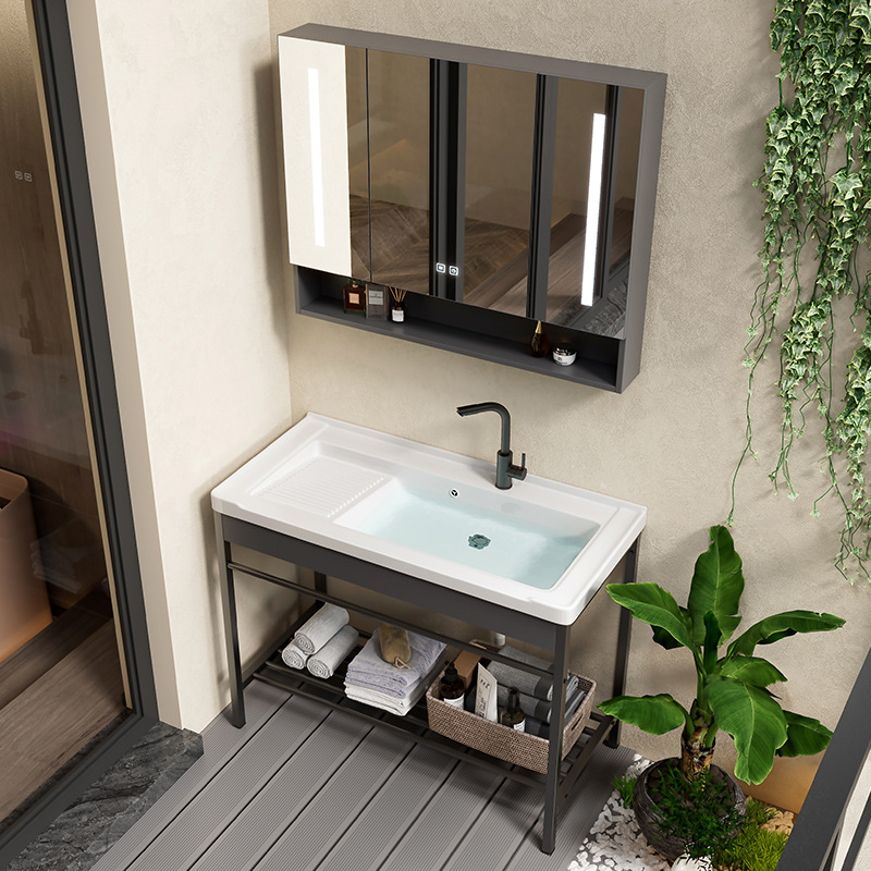 lavabo de cerámica acero inoxidable soporte tablero lavabo lavabo con tablero de fricción balcón lavabo lavabo integral lavabo piscina