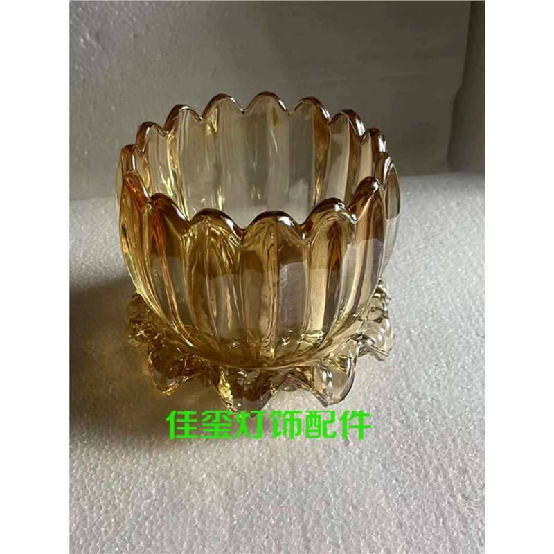 Стеклянные миски и блюда в европейском стиле для домашнего использования, настенные лампы-люстры, миски для лотоса, прозрачные подносы и блюда янтарного цвета, детали осветительных аксессуаров.