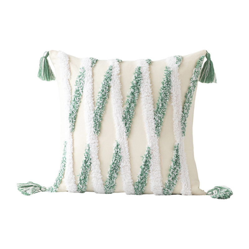 Amazon nuevo estilo bohemio Geometría Paddle Pillow Cover Cojín de estilo de borda alojamiento simple almohada de cintura