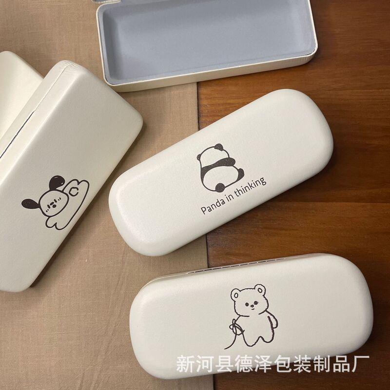 Factory wholesale glasses box cute cartoon sweet girl wind frame myopia glasses box portable large capacity