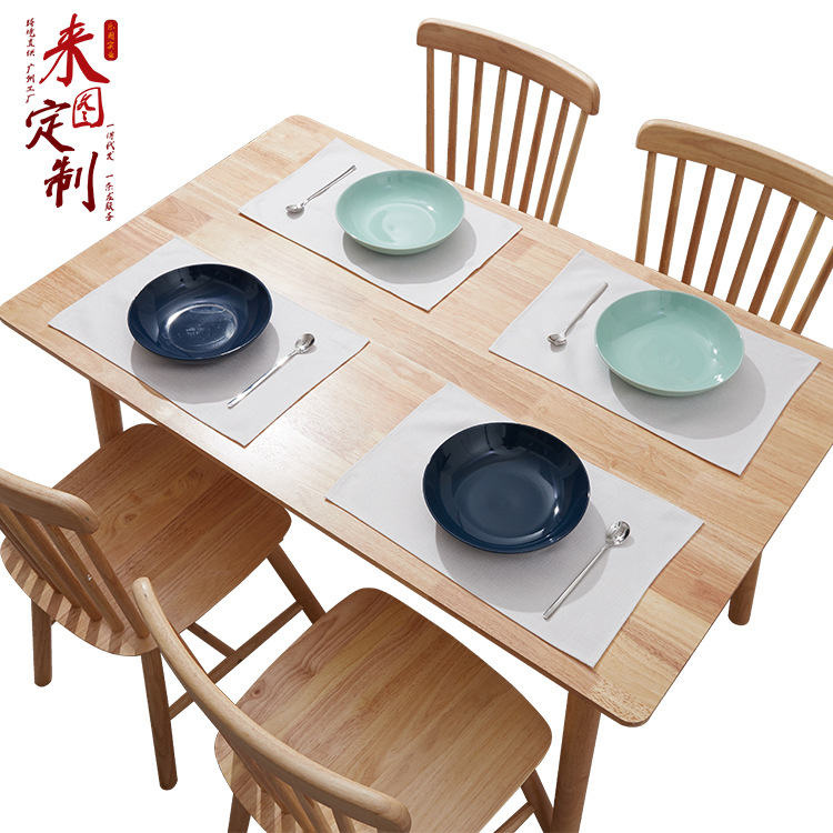 Personalizado 300g de algodón y lino, posavasos, manteles anti-moho, antideslizantes, tapetes de mesa de aislamiento térmico, venta al por mayor transfronteriza