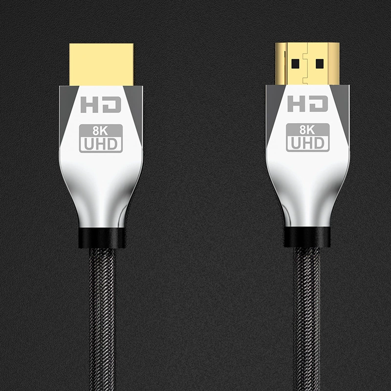 Заводская оптовая продажа Moken source HDMI 2.1, головка из цинкового сплава, HD-плетеный кабель, 8K цифровое ТВ HD кабель