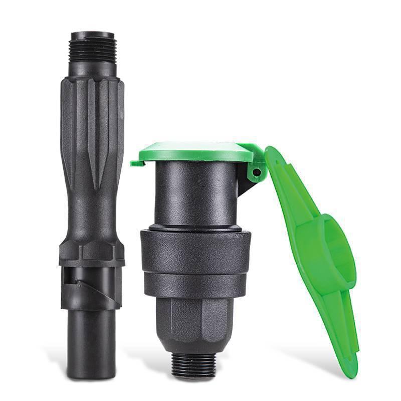 Fábrica al por mayor de 6 minutos de plástico de 1 pulgada válvula de admisión de agua de admisión rápida de agua conector de tubería de agua de varilla para jardín de riego verde