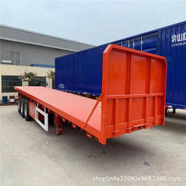 工业勾机板运输半挂车 三线六桥低平板车 13米平板运输车