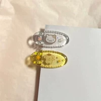 Летняя свежая Sanrio, милый мультяшный пудинг, собака, прозрачный принт, котенок, овальная заколка для волос, заколка для челки, аксессуары для волос