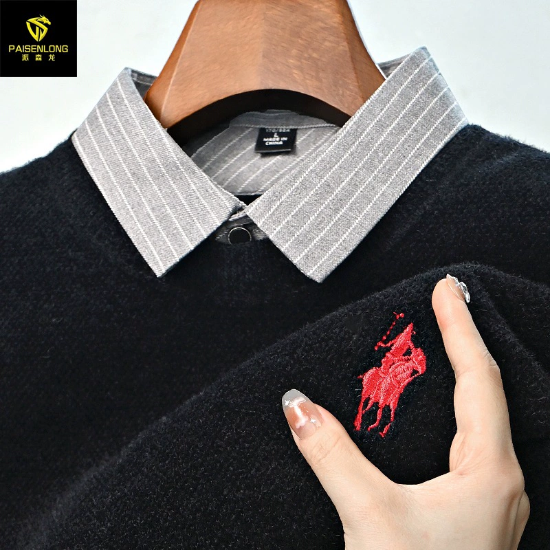 派森龙 Warm velvet sweater, base body-friendly set, for middle-aged man