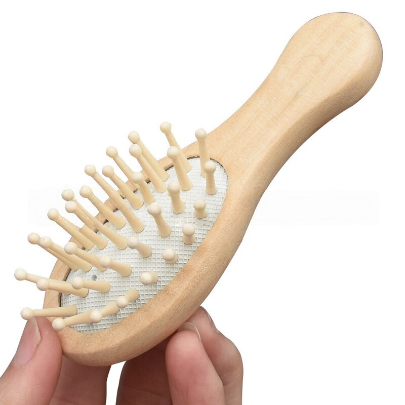 Solid Wood Boar Bristle Air Cushion Comb for Women, Portable Airbag Comb for Massaging Head Meridians, Fluffy and Volumizing