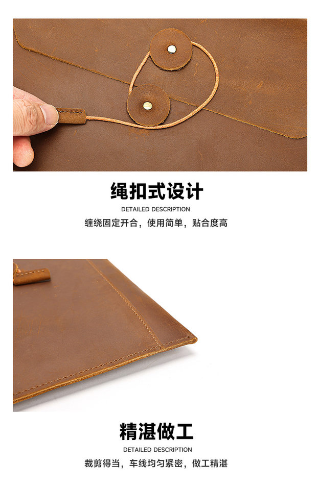 Túi cầm tay nam da bò thật cao cấp đựng tài liệu và máy tính bảng 9 inch — Màu cà phê, Màu cà phê đậm chi tiết 20