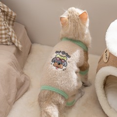 猫咪衣服仿貂绒保暖四脚毛衣秋冬季德文猫无毛猫泰迪比熊宠物衣服