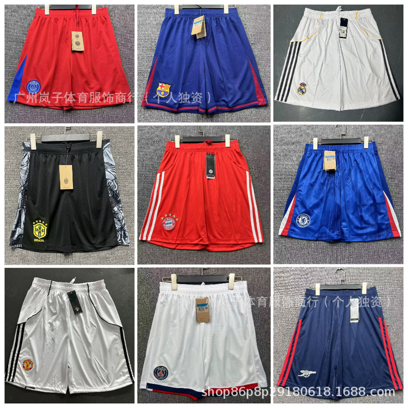 Cross-Border 2526 Fan Version Shorts Barcelona Home Real Madrid Liverpool Inter Milan Manchester City Naples Football Pants