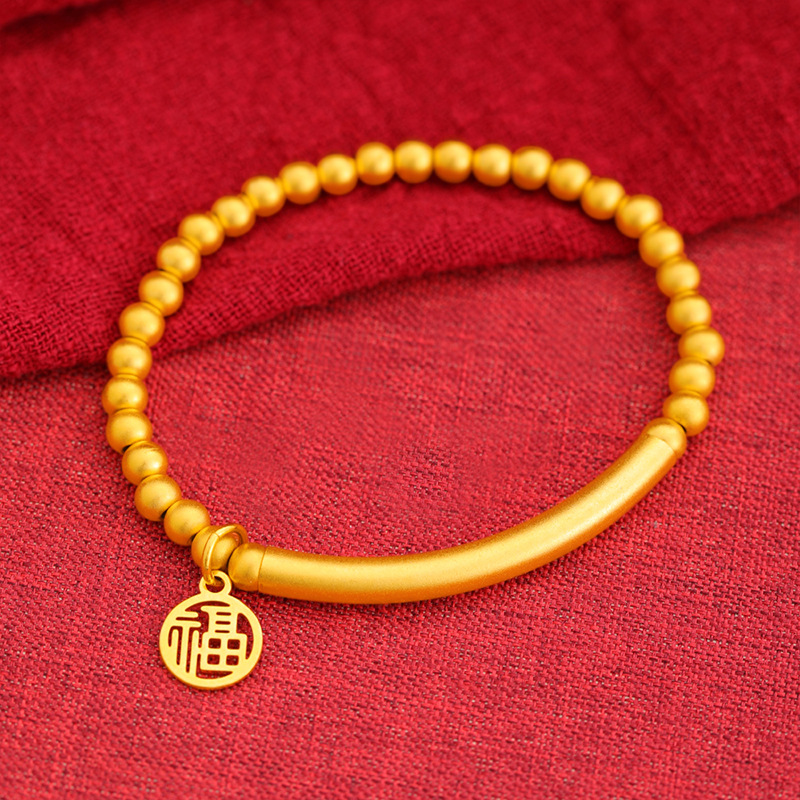 Nuevo patrimonio antiguo pulsera fu marca codo media pulsera fu carácter elástico pulsera de cuentas pulsera auspicioso de las mujeres al por mayor