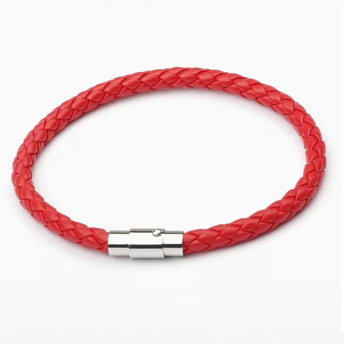 European and American Creative Magnetic Men's Leather Braided Bracelet, Leather Couple's Bracelet, Cross-Border Hot-Selling Accessory