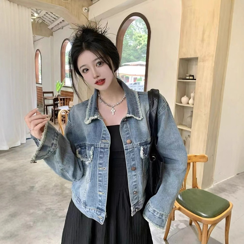 Chanel Style Tassel Denim Coat Women's Small 2025 Spring and Autumn New Fashionable Loose Short Jacket Trendy Top