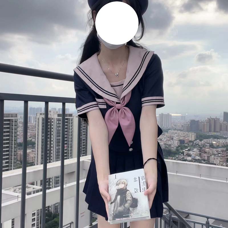 (2개) KONKAWA GIRL 오리지널 JK 유니폼 정장 선원 복장 여성 반팔 여름 대학 스타일