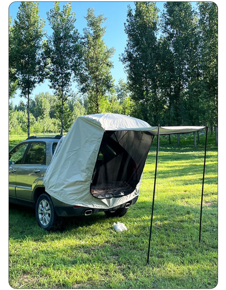 Cross-border best-selling car roof tent, SUV rear extension tent, portable for self-driving tours, outdoor camping, vehicle-mounted, no assembly required