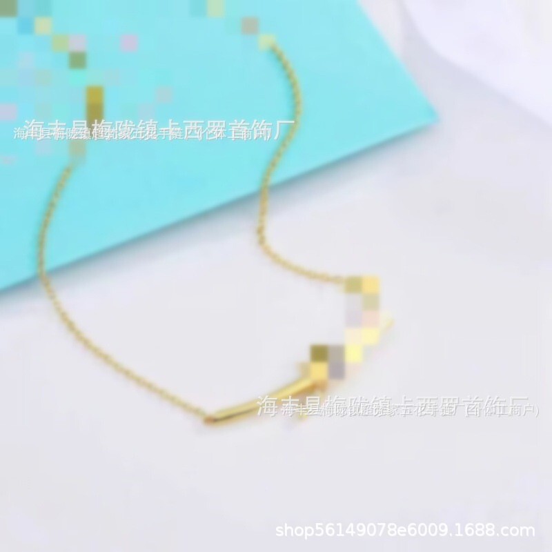 蒂家绳结项链镀18K金交叉新款蝴蝶结锁骨链女轻奢小众设计感礼物|undefined