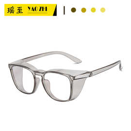 青瑶新款防蓝光骑行护目眼镜跨境平光方框男女款防花粉过敏批发