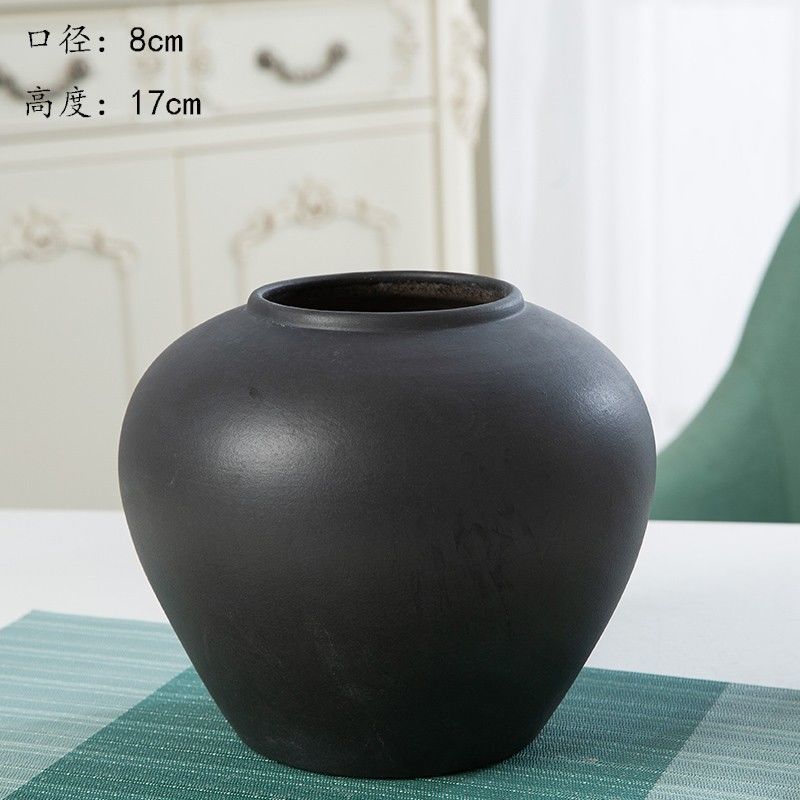 Jingdezhen nuevo jarrón de cerámica china planta maceta de flores de cerámica vintage flor seca sala de estar decoración moderna simple estricta