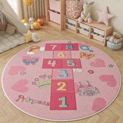 円形のアニメの動物のじゅうたんの寝室の子供の部屋はカシミヤのじゅうたんをまねます。