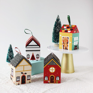 Cross-border new Christmas house box creative gift box Christmas tree gift box candy apple box pastry box