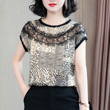 176# 欧洲站印花仿雪纺上衣女2023夏装新款复古个性宽松小衫无袖