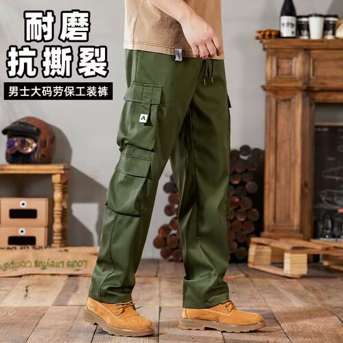 Multi-pocket straight-leg work pants for men, new style, retro spring and autumn, loose and durable, 2024 trendy and versatile