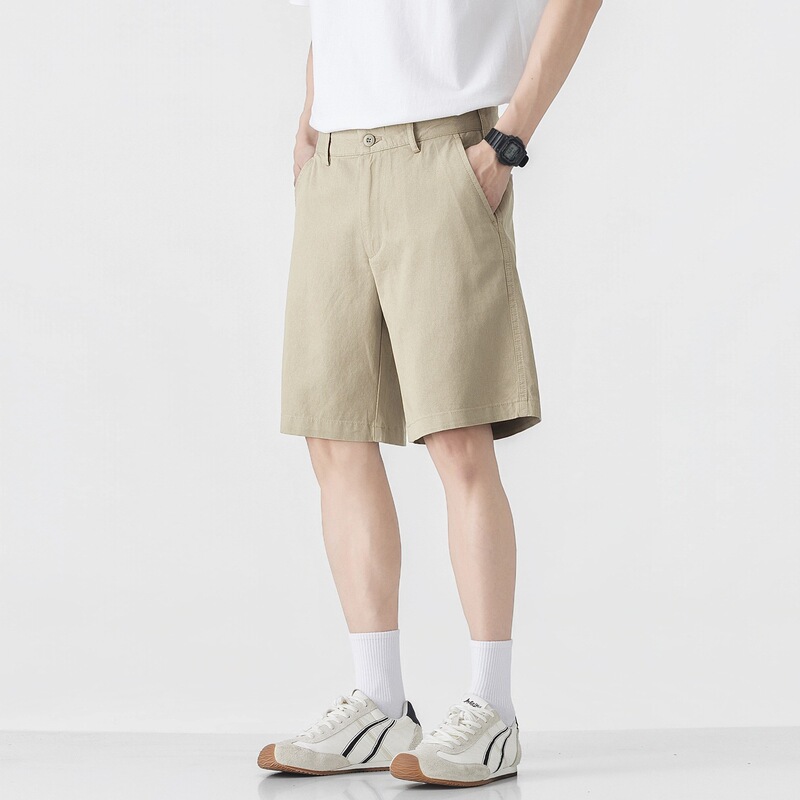 2026 Summer Lyocell Tencel Shorts Men's American Retro Loose Casual Five-Point Pants Workwear Cotton