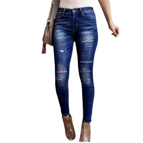 Jeans Ajustados Elásticos Desgastados y Rotos para Mujer, Otoño/Invierno 2025, Estilo Europeo y Americano, Sexy, Tallas Grandes, Levanta Glúteos