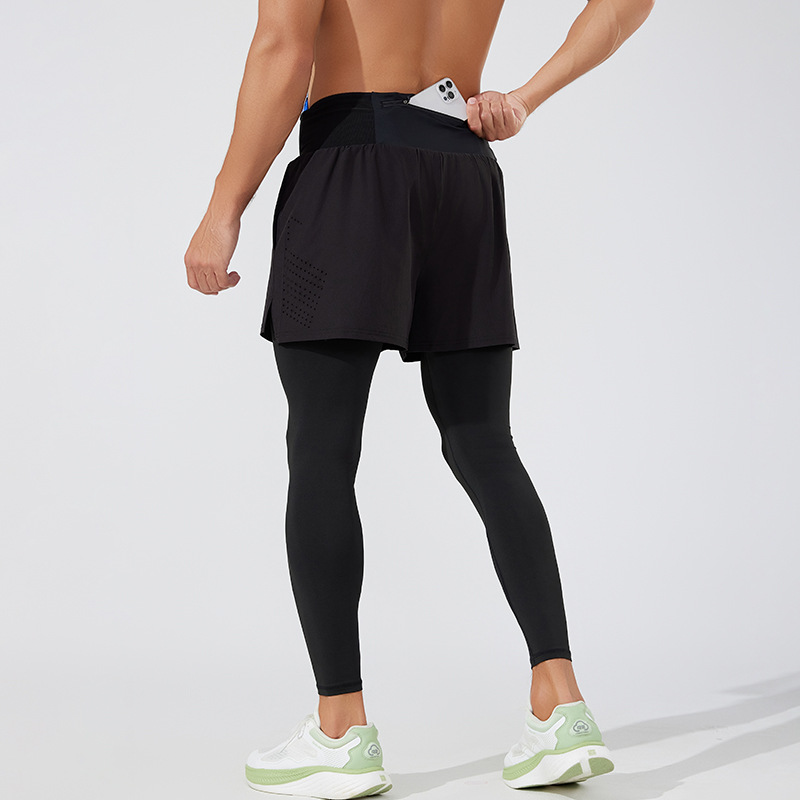 Pantalones de Entrenamiento 2 en 1 para Hombre de Poliéster, Secado Rápido, para Maratón, Correr y Yoga image 9