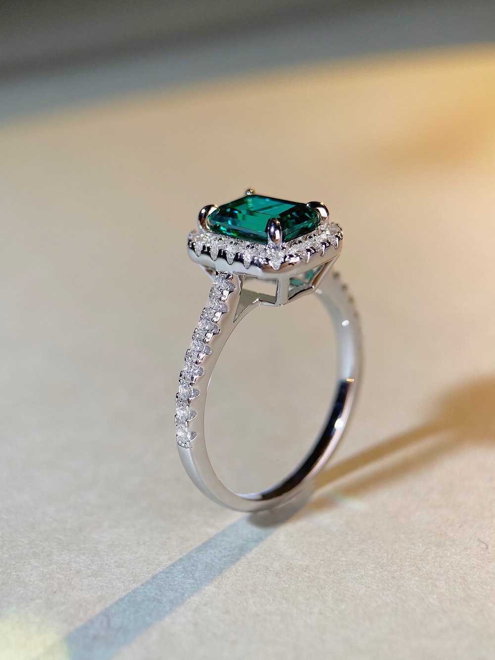 Fashion Rectangle Sterling Silver Inlay Zircon Rings 1 Piece