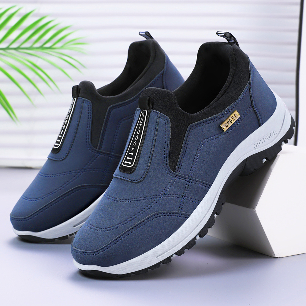 Men's Shoes, Spring Large Size Walking Shoes, Outdoor Thick-Soled Hiking Shoes, Casual Shoes, Cross-Border Dropshipping Slip-On Sneakers