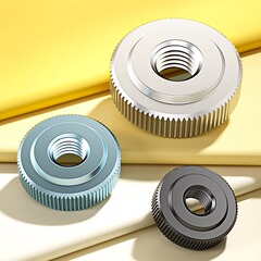 304 ステンレス鋼手締めナットローレット薄頭ナット GB807 亜鉛メッキニッケルメッキ平頭ネジキャップ M3M4-M10