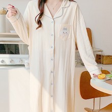 孕妇睡裙春秋款薄款纯棉产后月子服睡裙哺乳连衣裙外出产妇喂奶衣