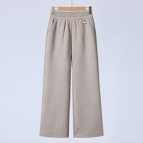 New middle-aged women's pants autumn and winter plus woolen pants outside wearing winter clothes mother pants 60-year-old middle-aged and elderly clothes casual