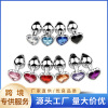 Heart -shaped metal anal plug adult supplies backyard expansion anal expansion women with SM masturbation sex toys wholesale