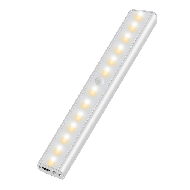 跨境usb充电人体感应灯三色温家居感应灯宽屏led感应衣柜橱柜灯