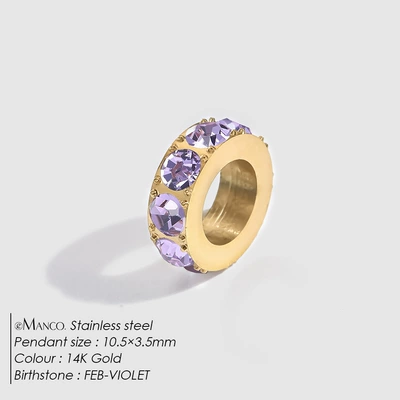 Zərgərlik ara hissələri Spacer Spacer Beads DIY Jewelry - february-violet-gold