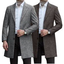 Factory export men's clothes秋冬大码商务职业男中长款西装大衣