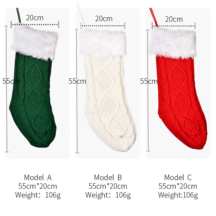 Wholesale Christmas White Raw Edge Knitted Socks Decoration Nihaojewelry display picture 11