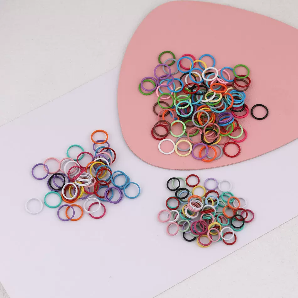 彩色烤漆双圈开口圈铁圈 diy手工自制手链项链连接圈饰品材料配件