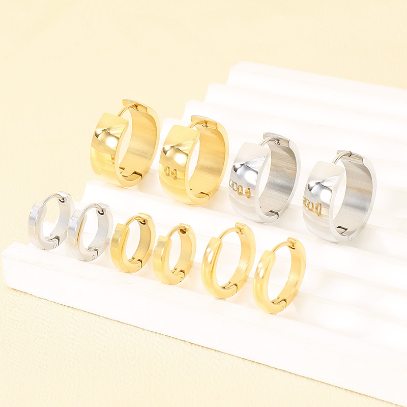 Minimalist Stainless Steel Hoop Earrings For Everyday Versatile Wear_voghion.com