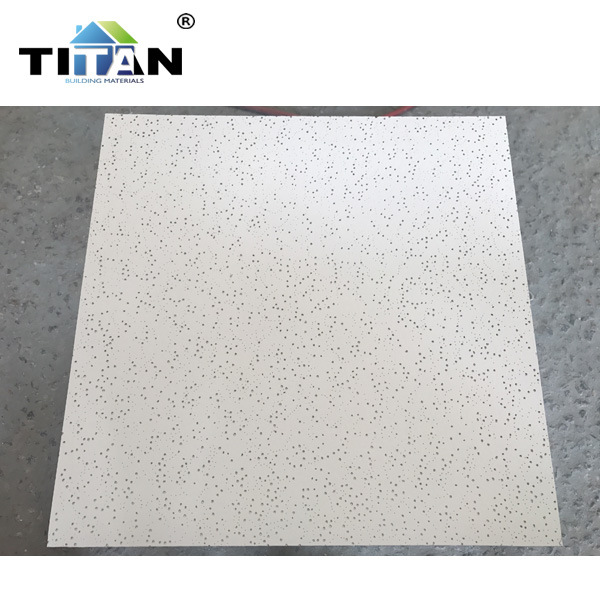 Tablero absorbente de sonido de lana mineral a prueba de humedad coeficiente RH98 600*600 tablero de lana mineral aislamiento acústico techo techo tablero de lana mineral