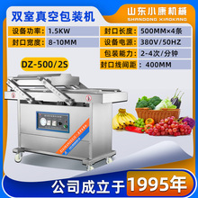 500型商用熟食制品干湿两用抽真空封口设备 黄精双室真空机包装机