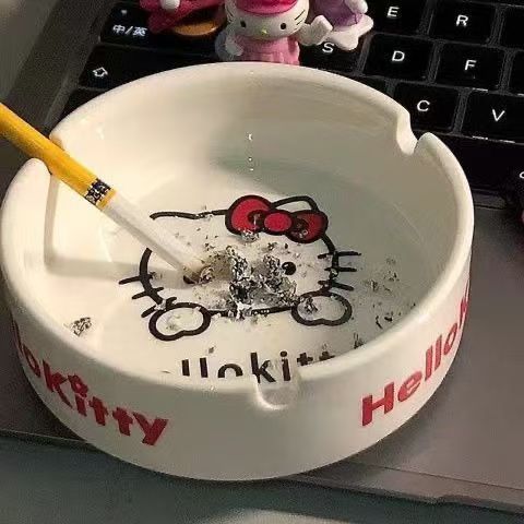 送给男朋友礼物Hello Kitty烟灰缸新款可爱潮流高颜值陶瓷其他家|undefined