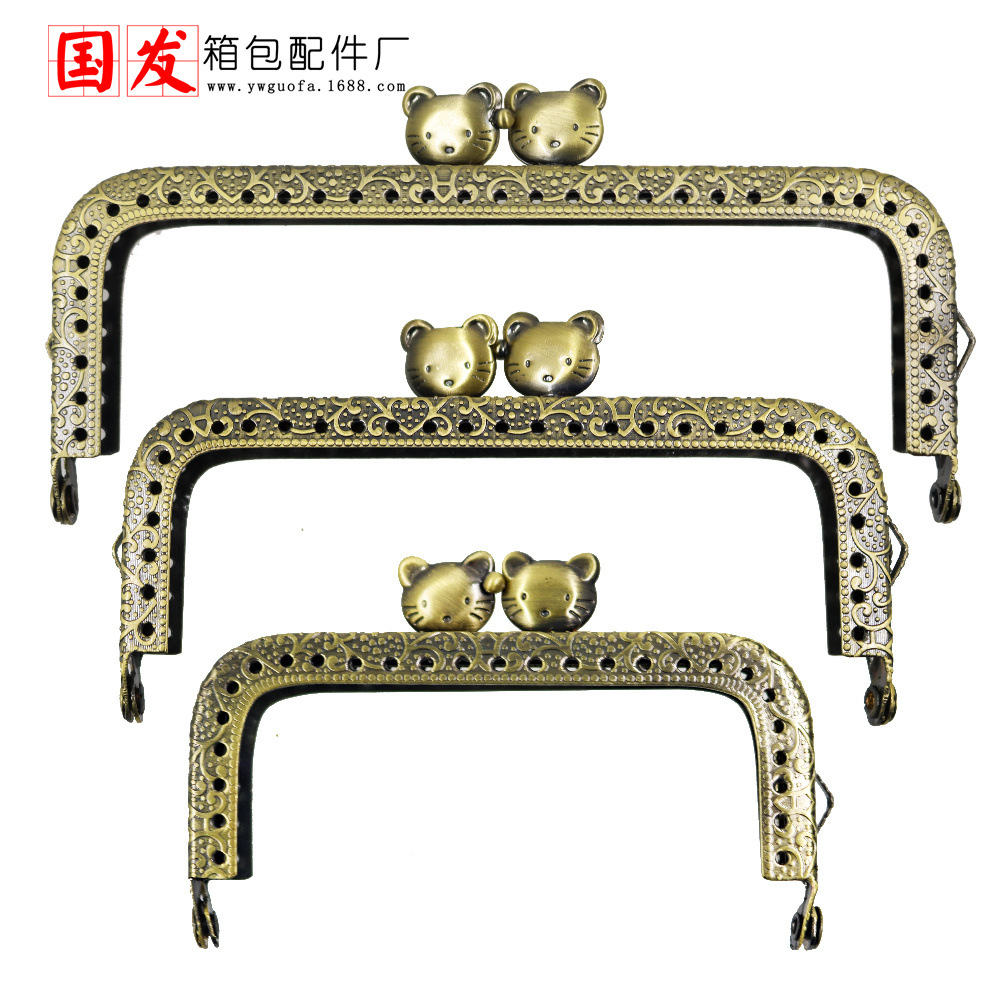 8.5CM 10.5CM 12.5CM relieve cuadrado cabeza de gato oro boca al por mayor semicircular cabeza de gato animal