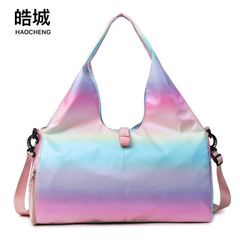Venta caliente de comercio exterior, bolsa de viaje colorida de moda, bolsa de almacenamiento de equipaje de viaje al aire libre multifuncional, bolsa de yoga de fitness deportivo