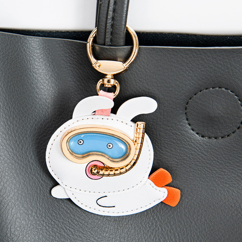 Diving animal keychain cartoon fresh and creative PU boys and girls keychain bag charm small gift wholesale