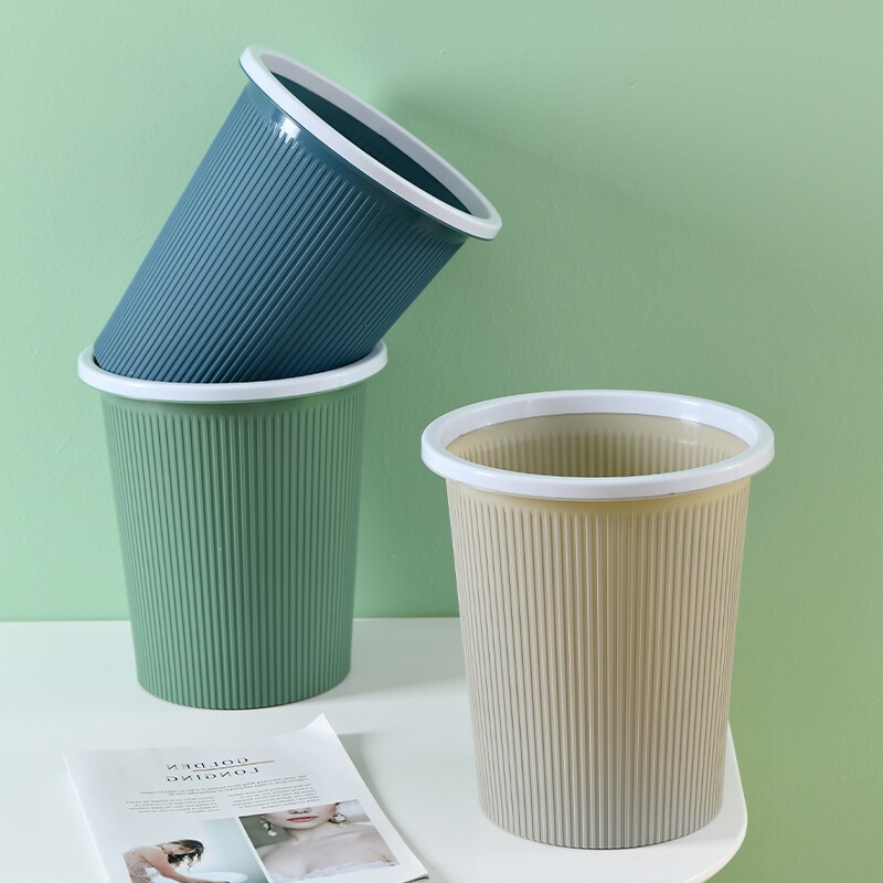 Bottom-Pull Trash Can with Replaceable Garbage Bags, Suitable for Household Use, Plastic Trash Can with Press Ring for Bagging